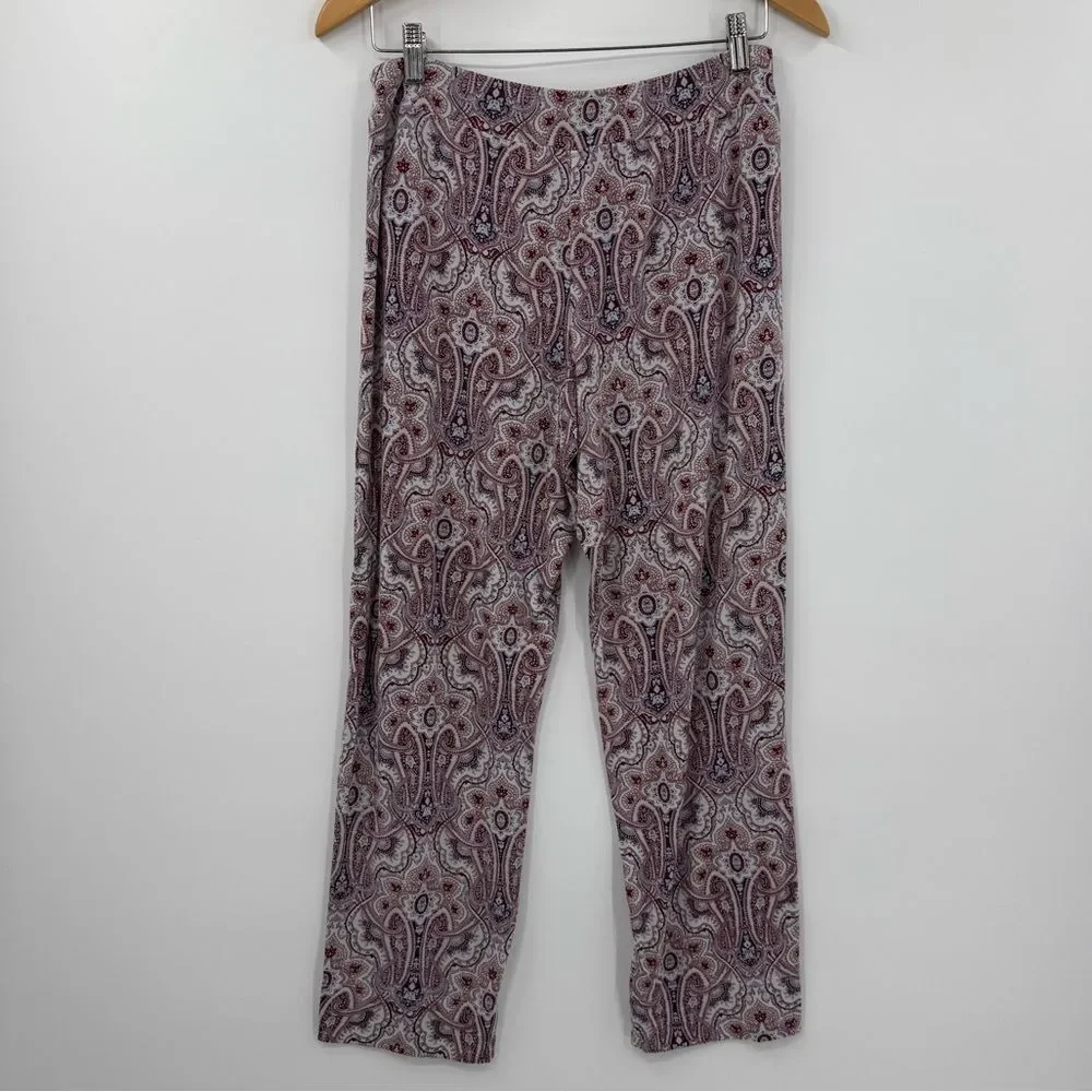 Soma Paisley Pajama Set in Maroon/Navy Multi | Top Large / Pants Medium